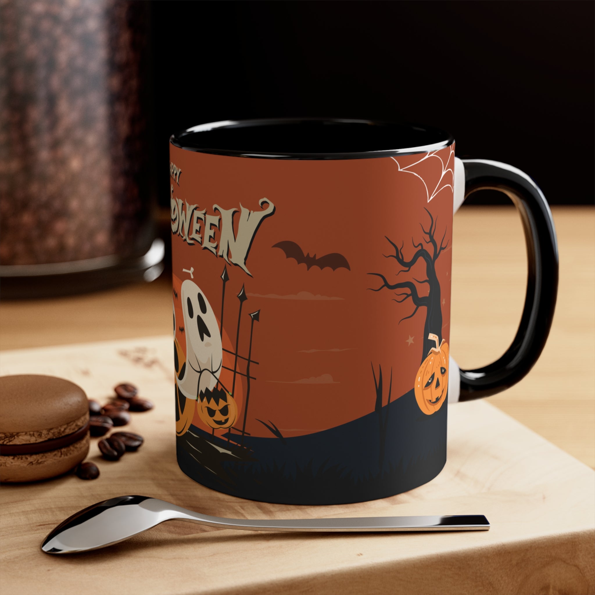 Happy Halloween with Pumpkin | Colorful Accent Mugs